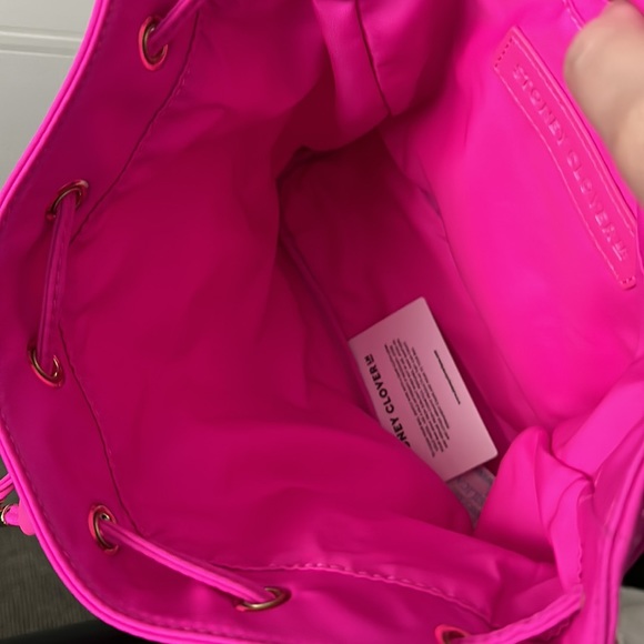 Stoney Clover fuchsia mini flap backpack with Mickey Mouse Patch - Picture 5 of 6